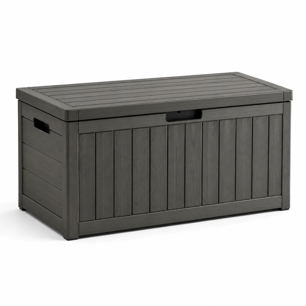 Baule da giardino in plastica grigia 120x50x60 cm