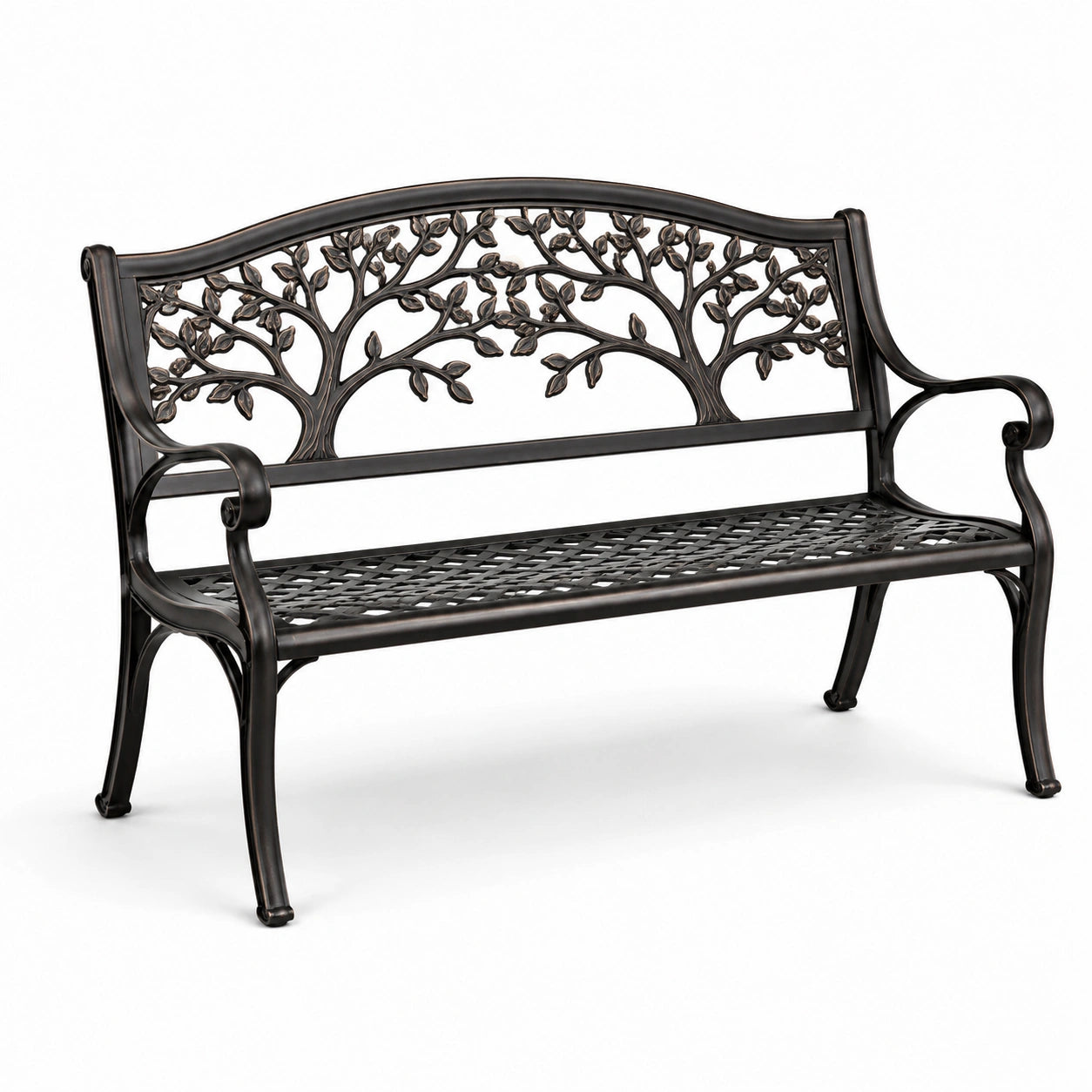 Panchina da esterno in metallo nero 126 cm